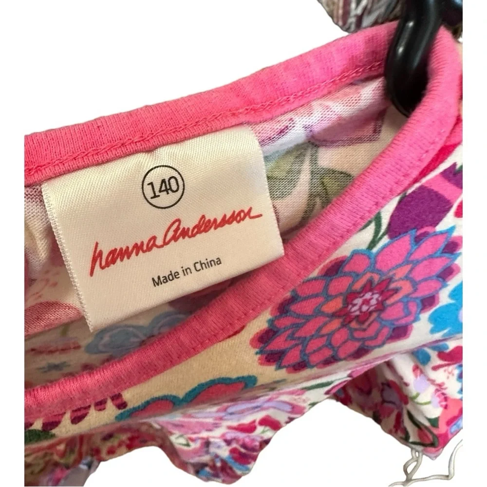 Hanna Andersson Floral Dress Girls Size 140 cm (Size 10)Long Sleeve Knee Length - Picture 2 of 7